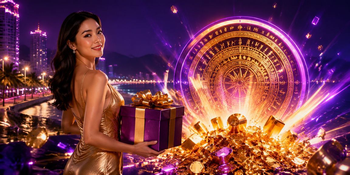 Cảnh đêm Nha Trang với bảng hiệu neon đặc trưng giải trí trực tuyến